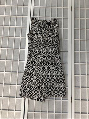 attention Black and White Geometric Mini Dress